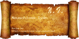 Neuschloss Iván névjegykártya
